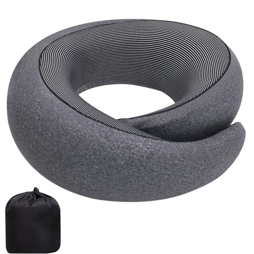 Neck Pillow Airplane, 360º Ergonomic Design Premium Memory Foam Travel Pillows for Airplane, Car & Office