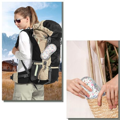 FINTIE Sunglasses Case, Hard EVA Shell Shockproof Sport Glasses Case with Metal Carabiner Travel Zipper Eyeglasses Holder - color: Z-flower Fantasy
