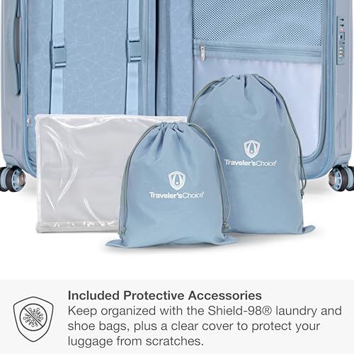Traveler's Choice Ultimax II Polycarbonate Hardside Luggage with Spinner Wheels, Teal, 21-Inch Carry-On - color: Teal, size: 21-Inch Carry-On