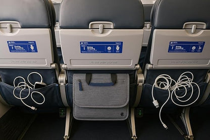 SO~MINE Airplane Pocket Organizer | Tray Table Cover | In Flight Seat Back Organizer Bag | Commuter Essential Travel Bag | Media Pouch For Flying | Travel Gift | Attaches To Luggage - color: Midnight Slate