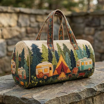 Hippie Van Quilted Duffle Bag Weekender Travel Bag Carry-On Luggage for Overnight Trips Boho Hippie Journey Duffel Bag Gym Yoga Tote (Style 4, Large (18" L x 9" W x 9" H))