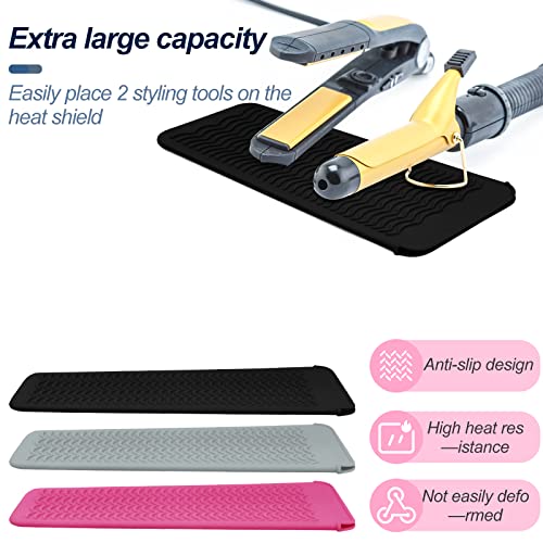 2PCS Silicone Heat Resistant Mat Pouch for Hair Straightener, Curling Iron, Flat Iron and Hot Hair Tools Black - color: Black, size: 2 Pack