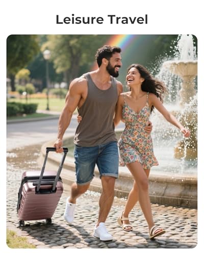 BAGSMART Carry On Luggage 22x14x9 Airline Approved with Spinner Wheels,Lightweight 20 Inch Luggage with TSA Lock,Expandable Hard Shell Carry On Suitcases for Men Women,Rose Gold - color: Rose Gold