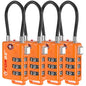 TSA Approved Cable Luggage Locks, Re-settable Combination with Alloy Body, Orange 4 Locks. - color: Orange 4 Pack
