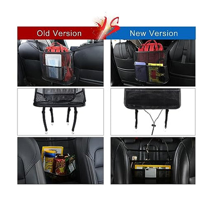 Cavalcade Car Net Pocket, Back Seat Mesh Organizer, Automotive Console Handbag Holder, Netting Pouch Storage Bag for Car, Barrier of Backseat Pet Kids, Black