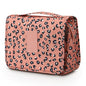 Mossio Hanging Toiletry Bag - Large Cosmetic Makeup Travel Organizer for Men & Women with Sturdy Hook - color: Pink Leopard