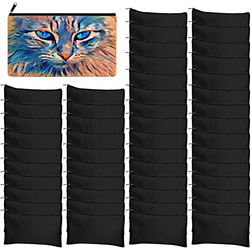 Legigo Blank Canvas Bag Zipper Pouch Makeup Bags Bulk - Multi-Purpose Canvas Pencil Pouch with Sturdy Zipper, Cosmetic Bag Travel Toiletry Bag for DIY Craft Projects, Storage (8.3 x 5 inches) - color: Black