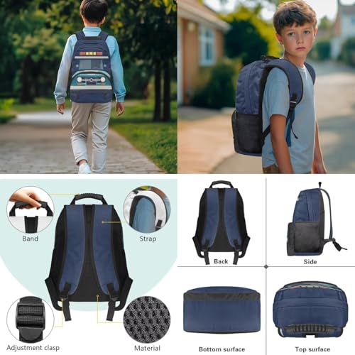 Police Car Kids Boys School Backpacks Set, Schoolbag Matching Combo for Preschool Primary, Lightweight Bookbag, Lunch Box Bundle and Pen Case Set - color: Police Car -2