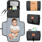KeaBabies Portable Diaper Changing Pad, Travel, Car - Large Waterproof Baby Changing Mat, Wipeable, Padded, On The Go Travel Diaper Clutch Bag, Easy to Use Pockets for Newborn Essentials (Black Geo) - color: Black Geo