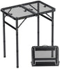 Folding Camping Table, 22" x 15" Picnic Table with 3 Adjustable Height Max 27.5", Matte Black Aluminum Folding Table with Handle for Party, Dining, Garden, Patio, Market (2-Fold Mesh Tabletop) - style: 2-Fold Mesh Tabletop
