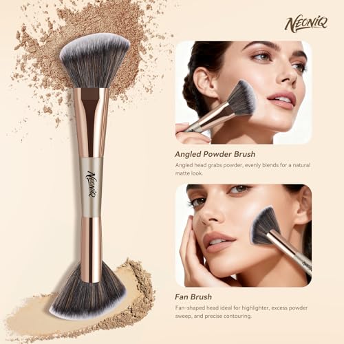 10 PCS Travel Makeup Brush Set With Bag, Makeup Brushes, Double-End Multi-functional Brushes for Foundation Powder Blush Eyeliner Eyeshadows, Professional Face Brush Set（Champagne Gold） - color: 10Pcs-Champagne Gold