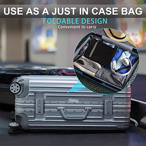 Vomgomfom 65L/85L/115L Foldable Travel Duffle Bag, Lightweight Checked Luggage with Shoe Compartment, Water-Resistant Weekender Overnight Bag for Men & Women - color: Black, size: 65L