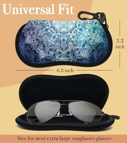 Sunglasses Case Soft Glasses Cases for Women Pouch Eyeglass Bag Eye Glass Kids Girls Sun Glasses Cute Kawaii - color: Blue Mandala