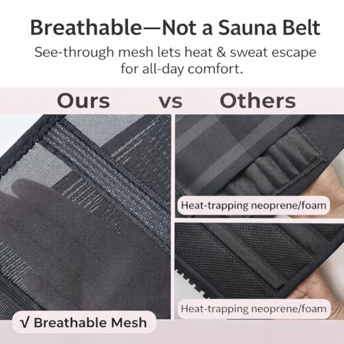 Ultra Breathable & Thin Back Brace for Lower Back Pain – Lightweight, Adjustable Back Brace Belt for Women and Men | Comfortable Lumbar Compression Brace for Sciatica, Scoliosis, Wear Under Clothing - size: S/M(Waist: 33.5"-42")