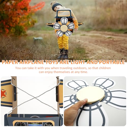 Wearable Cardboard Airplane Toy, Portable Wearing Airplane Glider, Cardboard Airplane Costume, Cardboard Making Toy Playset Paper Airplane, DIY Airplane Birthday Decorations
