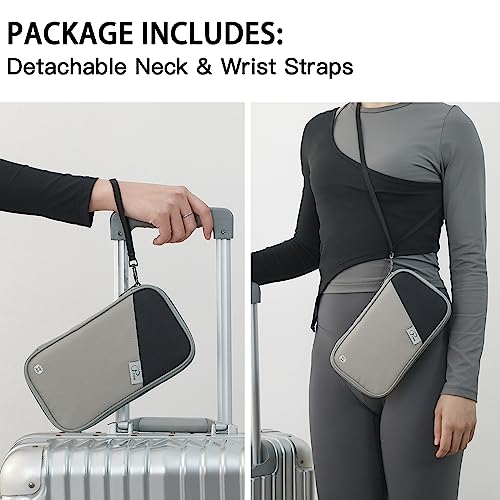 VanFn RFID Travel Passport Wallet, Family Passport Holder, Trip Document Organizer P.Travel Series - color: Grey