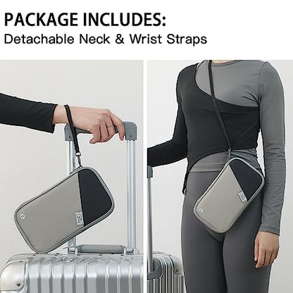 VanFn RFID Travel Passport Wallet, Family Passport Holder, Trip Document Organizer P.Travel Series - color: Grey