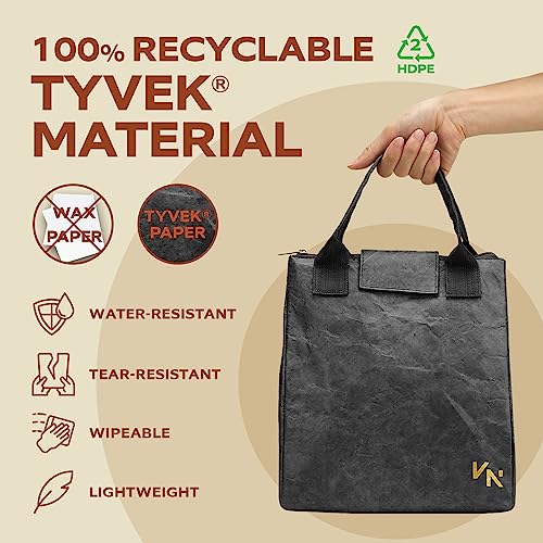 VonNova Women’s Insulated Lunch Bag with Premium 4mm Cooler Insulation, Cute Large 7L Lunch Tote for Office, Durable Small Lunch Box for Women, Stylish Lunchbox for Adults, Teens, Nurses, Teachers - color: Black