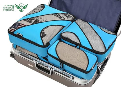 BAGAIL 6 Set Packing Cubes,Travel Luggage Packing Organizers - color: The Blue, style: 6 Set