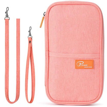 VanFn RFID Travel Passport Wallet, Family Passport Holder, Trip Document Organizer P.Travel Series - color: Pure Pink