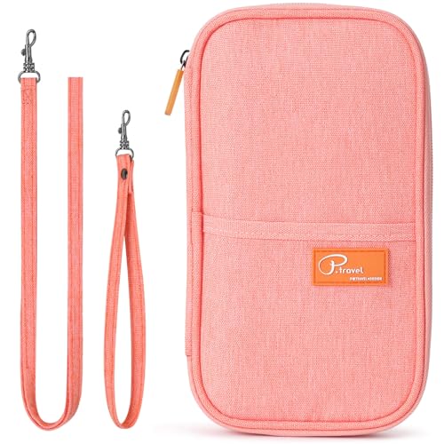 VanFn RFID Travel Passport Wallet, Family Passport Holder, Trip Document Organizer P.Travel Series - color: Pure Pink