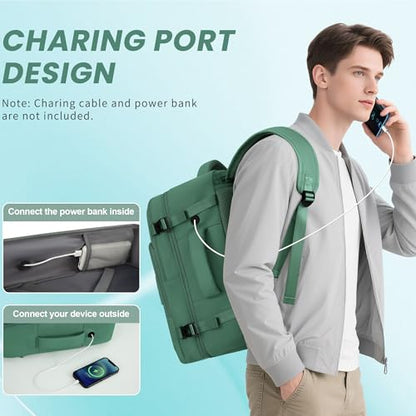 Sinaliy Travel laptop Backpack for Women, Personal Item Size Flight Approved, 16 Inch Laptop Bag with Multi-Pockets, Hiking Backpack, Waterproof Carry On Backpack Casual Daypack Backpack - color: Green, size: Large