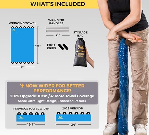 Ultra-Light Clothes Wringer – Manual Water Remover for Hand Washed Clothes, Speeds Up Air Drying for Camping, Caravan & Off-Grid Travel
