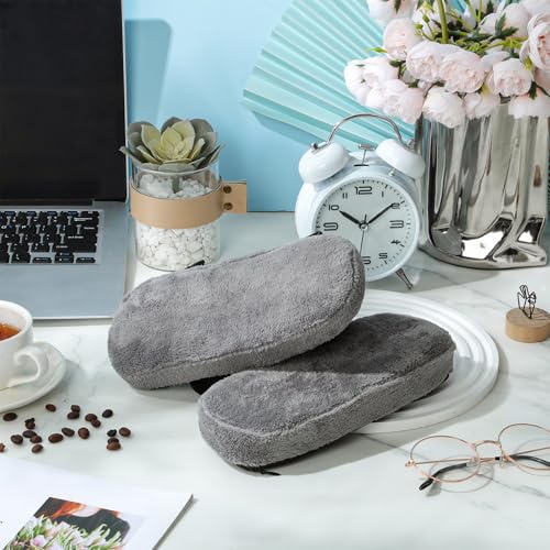 Threlaco 2 Pcs Office Chair Armrest Pads Soft Foam Office Chair Arm Covers Fluffy Flannel Gaming Armchair Armrest Cushion for Elbows and Forearms Support Pressure Relief(Gray) - color: Grey