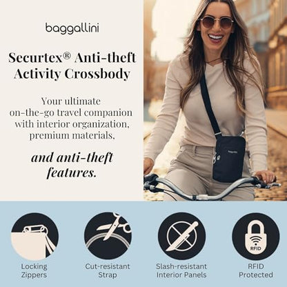 Baggallini Women's Securtex Anti-theft Activity Crossbody Bag - color: Black Cheetah