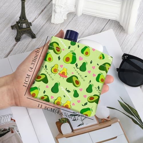 2Pcs PU Leather Small Squeeze Coin Purse Pouch Mini coin Bag Unique And Cute Wallet Cosmetic Bags Change Bag For Women Girls Men Owl and Avocado - color: Owl and Avocado