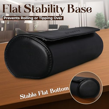 Luxury Father's Gift, Travel Watch Case 3 Slots, Bonus Pouch Included, Portable Organizer, PU Leather Watch Roll, Home Storage, Angled Easy-Removal Cushions, Scratch-Resistant Padded Velvet Lining - color: Black/Grey