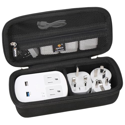 Aproca Black Hard Travel Storage ProtectiveCase, for Ceptics World Travel Adapter Kit - color: Black