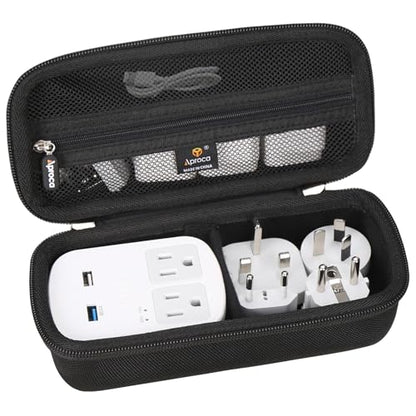 Aproca Black Hard Travel Storage ProtectiveCase, for Ceptics World Travel Adapter Kit - color: Black