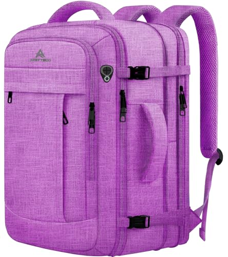 AREYTECO 50L Carry On Backpack, Extra Large Laptop Backpack, Travel Backpack for Women, Expandable Water Resistant Big Bag Anti-Theft Business Daypack Fit 17 Inch Laptop,Purple - color: Purple, size: 17.3 Inch (20''x13''x10'')
