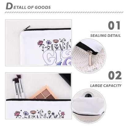 Mimi Gigi Makeup Cosmetics Bags Gifts for Grandma Nana Travel Toiletry Bag from Granddaughter Grandson Nana Granny Makeup Pouch Grandma Grandmother Birthday Small Canvas Storage Bag Gifts - color: Gigi