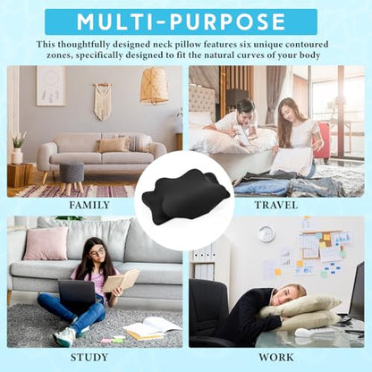 Hahafelt Cooling Cervical Neck Pillowcase Cover (Only Pillow Case) Ergonomic Pillowcase with Zipper Breathable Contour Pillow Cover for Side Back Stomach Sleepers(Black,Standard Size) - color: Black, size: Standard