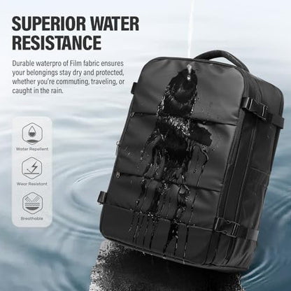 Vacuum Backpack Travel with Pump,Water Resistant Airbag Travel Backpack,Personal Item Carry on Backpacks Flight Approved 18x14x8 inches,Laptop Backpacks,Black - color: A2-black-with Pump