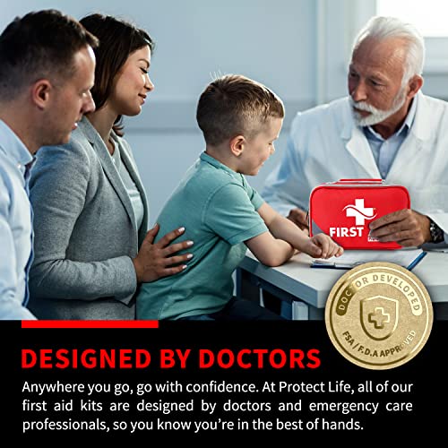 Protect Life First Aid Kit for Home & Business, 250 Pcs - Emergency Medical Kit for Camping & Hiking - size: 250 Pieces Kit (Travel)