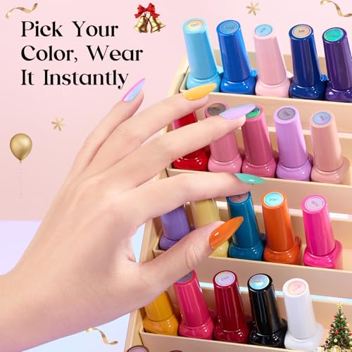 Beetles Summer Gel Nail Polish - Seasons Impressions Collection, 25 Colors Bright Gel Polish White Red Pink Nude Green Purple Blue 4th of Julu Nails Glossy Matte Glitter Top Base Coat Gifts for Women - color: Seasons Impressions Color Bottle Gel