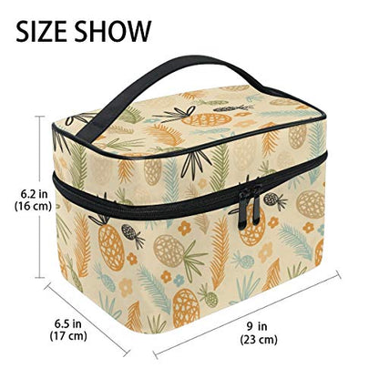 Makeup Bag Pineapple Flower Travel Cosmetic Bags Organizer Train Case Toiletry Make Up Pouch - color: color9