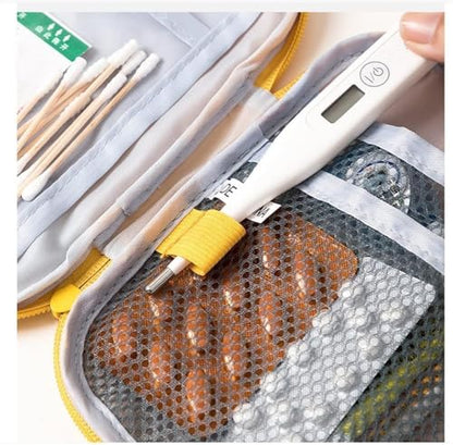 4 Pcs Travel First Aid Pouch,Empty Mini First Aid Pouch, Portable Outdoor First Aid Medical Rescue Bag Multi-Function Emergency Medicine Storage Organizer Bag Health and Household Supplies (Small)