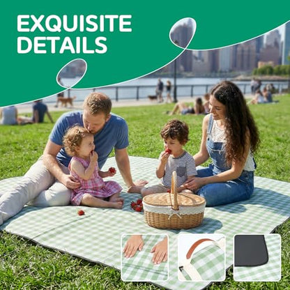 Waterproof Beach Blanket Picnic Camping Mat Rug Extra Large Portable Umbrella Wagon Folding Pop Tent Sun Shelter Shade Canopy Ball Cart Anchor Fan Mesh Rubber Bag Tote Toallas Manta de Playa - color: Plaid Black