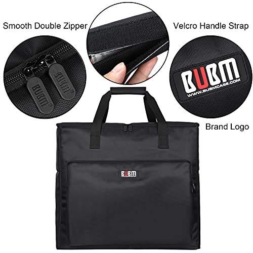 BUBM Desktop Computer Carrying Case, Padded Nylon Carry Tote Bag for Transporting Computer Tower PC Chassis, Keyboard, Cable and Mouse - color: Black-3 Light 24 INCH