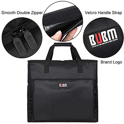 BUBM Desktop Computer Carrying Case, Padded Nylon Carry Tote Bag for Transporting Computer Tower PC Chassis, Keyboard, Cable and Mouse - color: Black-3 Light 24 INCH