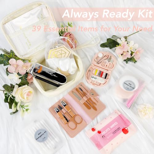 Wedding Gift Set Emergency Kit for Women 39 Essentials For Brides Daily Use All-In-One Travel Kit Women's Survival Kit For Team Bride (White) - color: White
