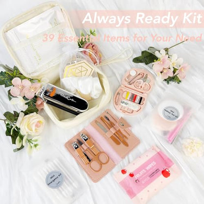 Wedding Gift Set Emergency Kit for Women 39 Essentials For Brides Daily Use All-In-One Travel Kit Women's Survival Kit For Team Bride (White) - color: White