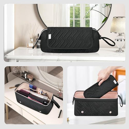 Leudes Hair Tools Travel Bag for Women Heat Resistant Mat for Travel Essentials Hot Tools Straighteners,Flat Irons,Curling Iron,Hot Air Brushes and Hair Dryer Organizer Bags 2 in 1 (BlackA) - color: BlackA