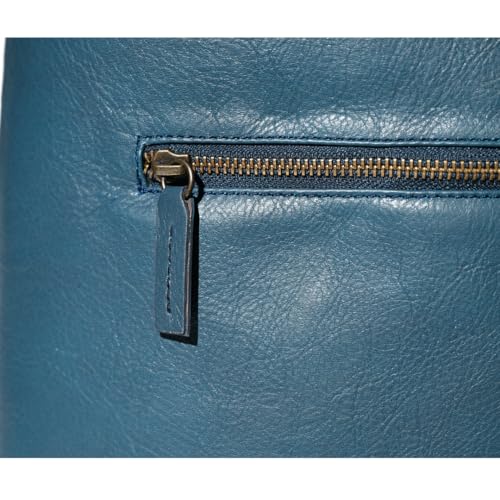 Premium Collection Genuine Leather Two-bottle Wine Tote | Luxury & Style Bag | Ideal Gift | Women and Men - color: Blue