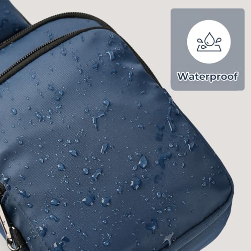 BROADREAM Sling Bag, Crossbody Bag with Anti-Theft Lock Zipper, RFID Blocking & Water Resistant for Travel Work Sport - color: Blue