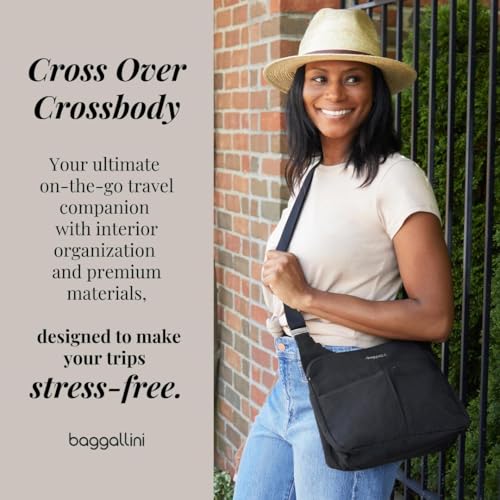 Baggallini Crossbody Travel Bag 11x8.5 Lightweight Water-resistant Nylon Handbag - color: Pacific